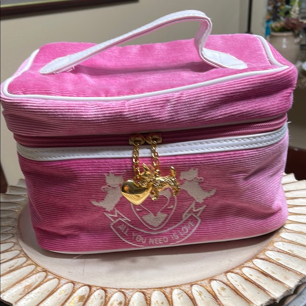 Pink Women's Bag with Gold Accents